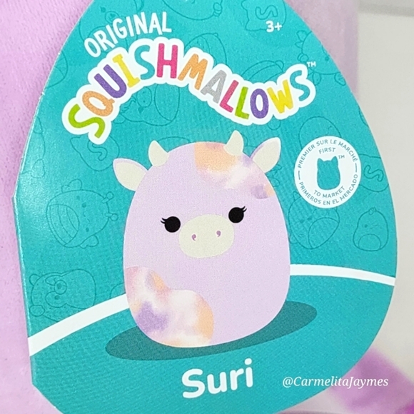 SURI 🌅🐮 FTM ☆ 8" Lavender & Pink Tie Dye Sunset Cow Original Squishmallow NWT - Picture 3 of 8